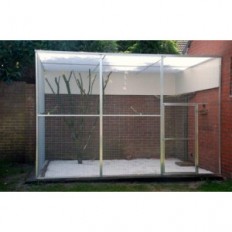Voliere 310 x 208 cm. z achterwand z zijwand