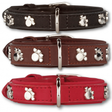 Artleather Silverpaws hondenhalsband