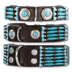 Blue River leren hondenhalsband