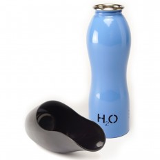 H2O4K9 waterfles met drinkbak 0,75 lt Blauw