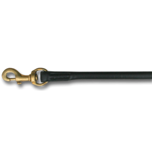 Roundleather hondenriem zwart/goud 120 cm x 8 mm