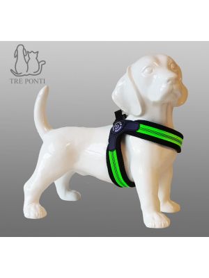 Tre Ponti Fibbia Mesh Fluo Pop hondentuigje groen