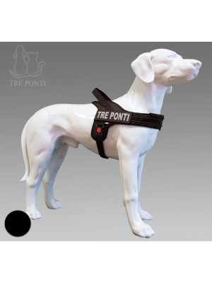 Tre Ponti Flash hondentuig zwart reflect. kleuren